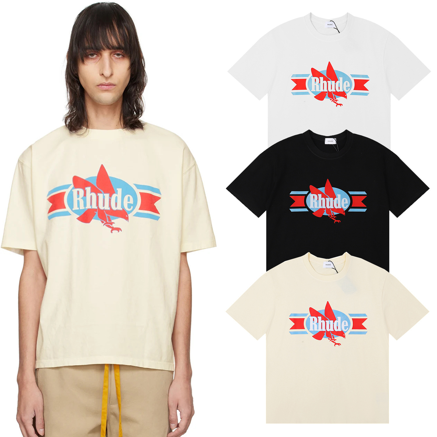 Loose Fit Cotton round Neck T- - Streetwear Brand Popular review and price