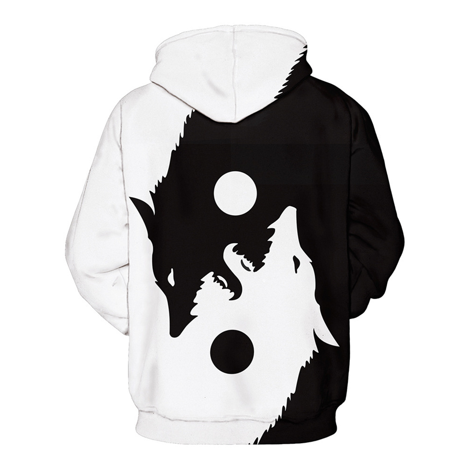 Yin Yang Wolf 3D Printing Men/ - Streetwear Clothing Brand review and price